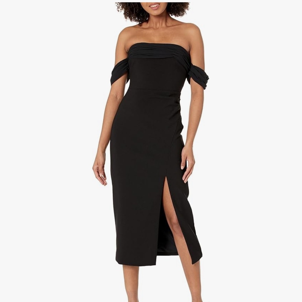 Likely midi Paz off the shoulder dress